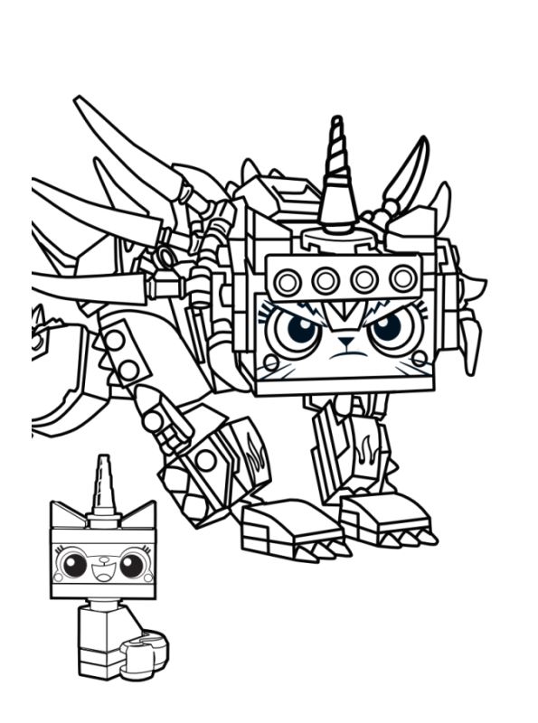 Kids-n-fun.com | Coloring page Lego movie 2 Unikitty 2